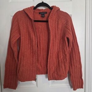 Abercrombie & Fitch Women's Orange Hooded Cardigan
